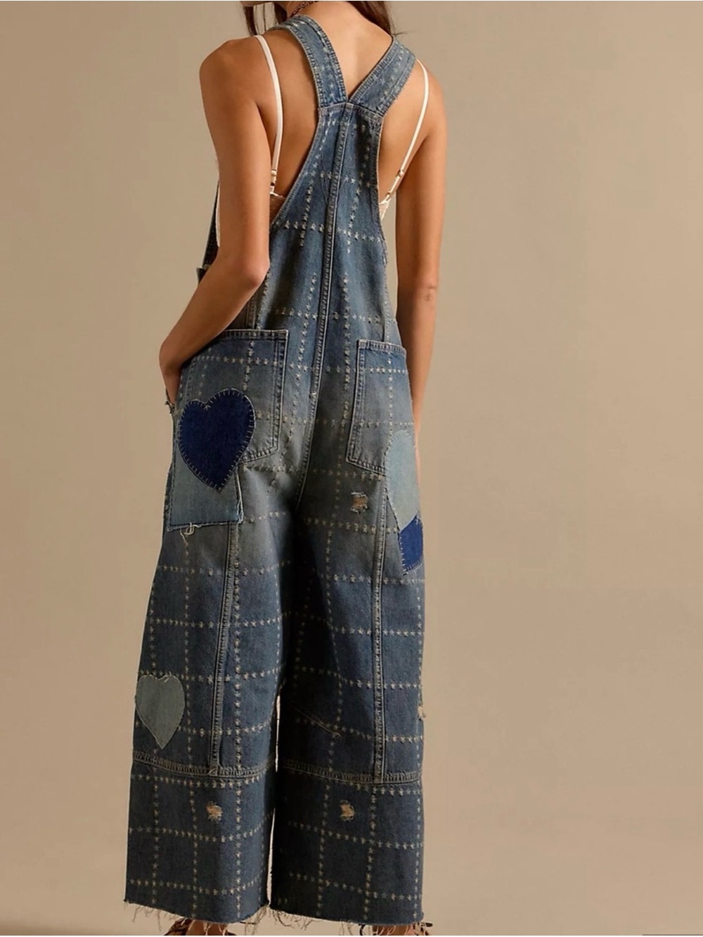 We the Free NWT overalls Rambler novelty patchwork XL - Picture 11 of 11
